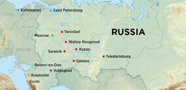 Following Russian Cities And 56